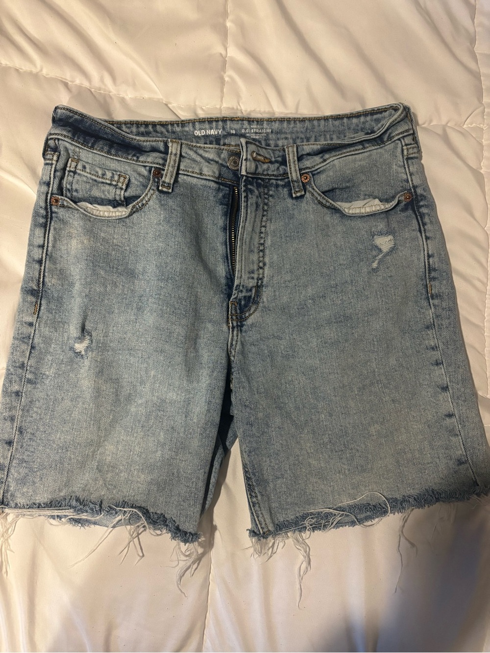 Old Navy Light Wash Distressed Denim Shorts